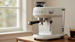 White Smeg Espresso Machine